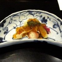 室町 和久傳 - 銀杏、茗荷、キノコ、醤油出汁のジュレ（2015.10）