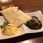 タイーム - 2015年9月　突出し　フムス、秋茄子のトマト煮込み