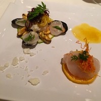 ラ・ロシェル 南青山 - モンサン・ミッシェルのムール貝＆ホタテ貝にミカンと人参をアンサンブルで★
