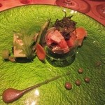 MELMOSO da dorokawa - 前菜はアワビのカクテルサラダ、見た目も美味しさも素晴らしかったです
