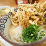 三得 - かきあげうどん + ピリ辛そぼろ丼