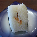 山形屋食堂 - 左右半分の型を取ったご飯を合わせるように作ってます。(2015年11月）