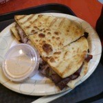 Europa Cafe  - パニーニ(ステーキ&チーズ)のアップです。(2015年10月)