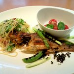 ヤマガタ サンダンデロ - メバルの1尾添え季節の野菜アーリオオーリオ　パスタプレート