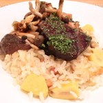 ビストロアム - ランチコース 3888円 の栗御飯の牛頬肉の赤ワイン煮のせ