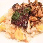 ビストロアム - ランチコース 3888円 の栗御飯の牛頬肉の赤ワイン煮のせ