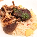 ビストロアム - ランチコース 3888円 の栗御飯の牛頬肉の赤ワイン煮のせ