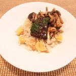 ビストロアム - ランチコース 3888円 の栗御飯の牛頬肉の赤ワイン煮のせ