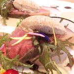 ビストロアム - ランチコース 3888円 の燻製香る冷製大根 2種のバルサミコソース