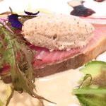 ビストロアム - ランチコース 3888円 の燻製香る冷製大根 2種のバルサミコソース