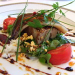 ラトラス - 2010.６月 江戸前穴子のヴァヴールとキャラメリゼ、フォアグラのテリーヌマスタードグリーンサラダ