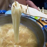 海鮮茶屋 - 鍋の〆に五島うどん。