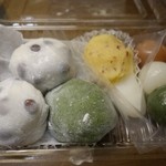 出町ふたば - （2015/9月）豆大福、よもぎ大福、月見団子の芋餡、歌舞伎団子