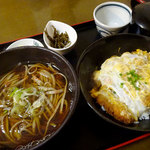 和寒雪割そば - カツ丼セット（温そば）（コーヒー付）1000円