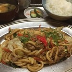 矢久羅食堂 - 上海風焼きうどんセット(620円)