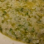 トラットリア グランボッカ - 【2015年11月】カキの生海苔クリームのリゾット～柚子胡椒風味