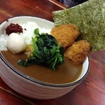 神山 - H.27.11.19.夕 家系カレー 380円+トッピング白身魚フライ +250円
