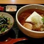 達 菊うら - 【２０１５年１１月】カキと生のりの小丼と和風らーめんと（スープ多め）