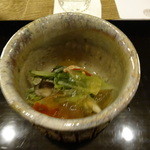 京都和久傳 - 酢の物（干し柿、水菜、長いも）