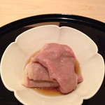 まき村 - 宮崎牛あっさり出汁煮込とトマト、アスパラ