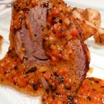 カンテサンス - 06.仔羊のコンフィ　赤ピーマンとライ麦のソース