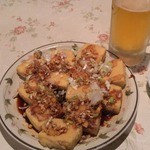 台北　餃子専門店 - ネギ揚げ豆腐680円