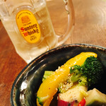 おばんざいカエル - お通しの野菜の煮浸し