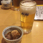 新鮮家 - お通し/生ビール