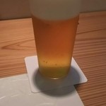 下町割烹とめだて - 喉ごしがなめらかな生ビール 注ぎ方が完璧。