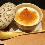 日本料理 晴山 - 水菓子　和三盆のプリン 林檎のソース