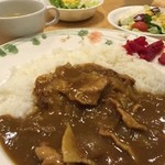 ムーセイオン - ポークカレーをスープとサラダ、飲み物のセットで！