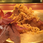 にくの匠 三芳 - 2015/11_神戸牛の脂で揚げた海老芋のから揚げからすみかけ