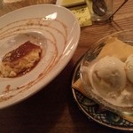 オステリアウララ - ドルチェ。しょうちゃん（店員さん）のプリンとバニラアイスー