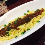 Nakaurabamatoryoshika - 当店１番人気！！牛１００％ひき肉オリジナルミートソースパスタ