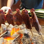 柳家 - 最初は炭の周りで火入れ（2015/2）