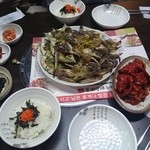 꽃게랑 새우랑 - 二人前。おかわりする前にお腹一杯に。