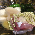 佳肴　あさひ山 - 平目昆布〆山芋山葵漬け！