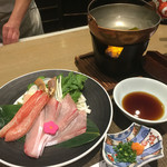 佳肴　あさひ山 - ずわい蟹と鰤のしゃぶしゃぶ！