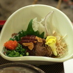 本家伴久 - 酢の物「鹿肉のたたき」(2015.Nov)