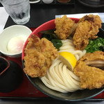 極楽うどん TKU - 鶏玉ぶっかけ 中盛り d(^_^o) いやはやお腹いっぱい（笑）