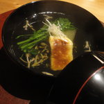 六雁 - 冬瓜とじゅん菜の椀　針生姜