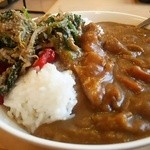 めしや本家 - カレー&ホウレン草胡麻和え