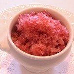 ル・ピックアシエット - アールグレイのぷりんとオレンジ　赤ワインのグラニテ乗せ！！＼(◎o◎)／！　