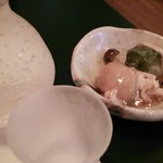 Bonto Chou Hana Meguri - 坤滴（こんてき）1,200円　という、京都　東山酒造さんのお酒を一合ひやで～