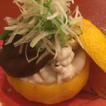 東條 - 河豚と鱈の白子がいい塩梅に味つけされています。