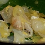 熊本城本丸御殿 - 「御鱠」の「いちごもどき」、鮃と晩白柚と水前寺のり