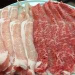 Udonchiri Shabushabu Heihachi - 追加の豚と牛肉