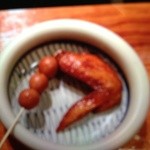 美久馬 - 早い時間に行かないと売り切れな事もある、うずら。5本は食べてしまう