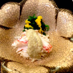 御料理 辰むら - 【2015年11月再訪時】津居山カニのほぐし。季節のスペシャルとでも言えばいいのでしょうか？