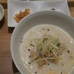 茶青花 - 明太子とチーズと湯葉 豆乳粥